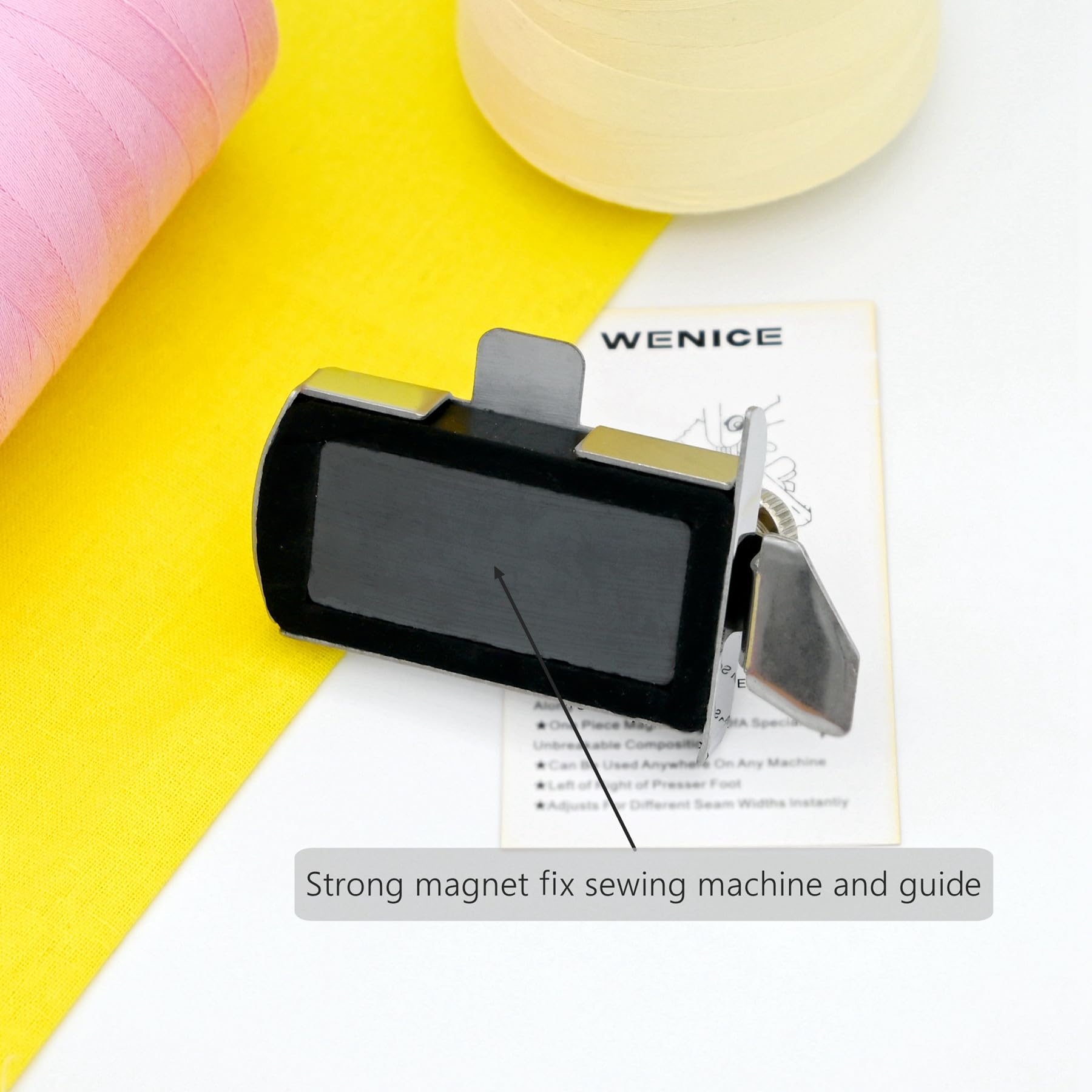 Sewing Magnetic Seam Guide for Sewing Machine,WENICE 1 Pieces Sewing Machine Accessories of Guide Sewing Foot