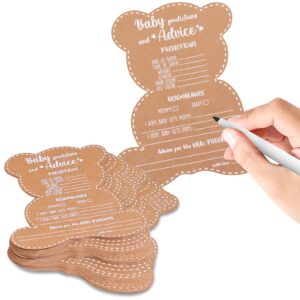 Baby Shower Games - Boy or Girl - We Can Bearly Wait Teddy Bear Baby Shower Advice Cards for Parents to Be - Set of 50 - Woodland Baby Shower Games (Teddy Bear)