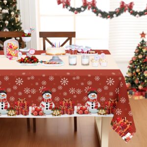 Christmas Tablecloth, 3 Pack Disposable Plastic Tablecloth 54" x 108" Christmas Party Supplies,Christmas Table Cloth Plastic Table Cover, Christmas Decorations Party for Indoor or Outside,Home,Dinner