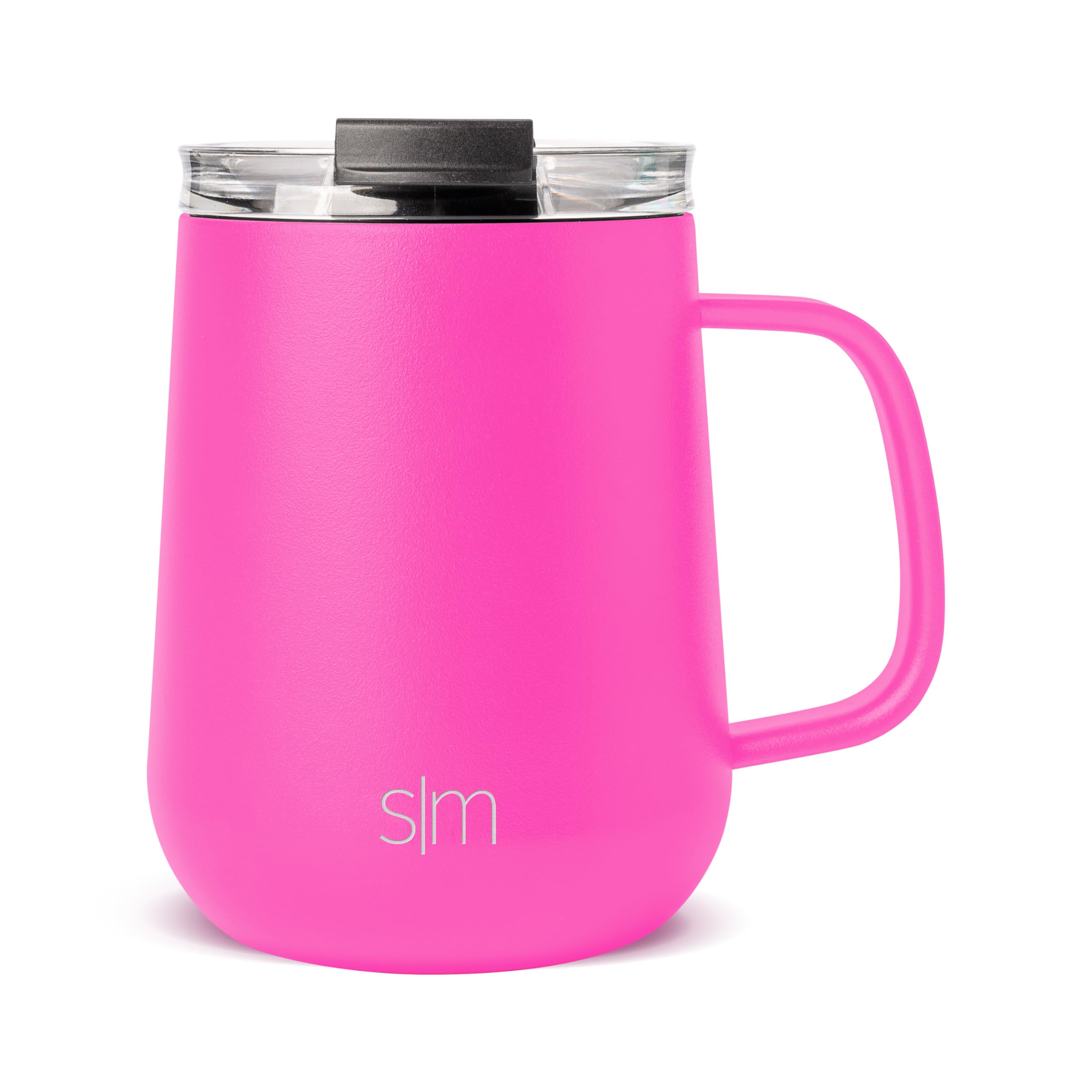 Simple Modern Travel Coffee Mug with Lid and Handle | Reusable Insulated Stainless Steel Coffee Tumbler Tea Cup | Gifts for Women Men Him Her | Voyager Collection | 12oz | Raspberry Vibes