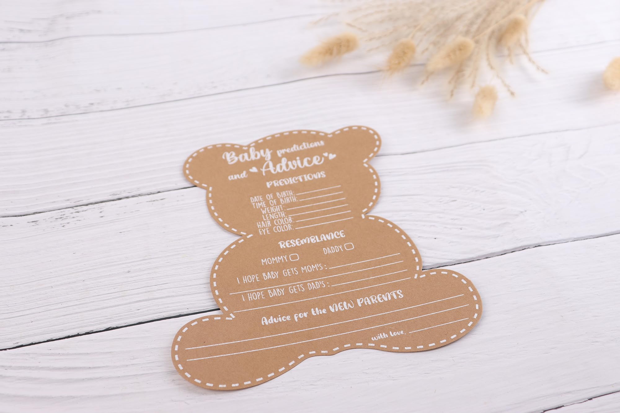 Baby Shower Games - Boy or Girl - We Can Bearly Wait Teddy Bear Baby Shower Advice Cards for Parents to Be - Set of 50 - Woodland Baby Shower Games (Teddy Bear)