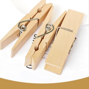 Clothes Pins, Sturdy and Heavy Duty Natural Wood Clips Wooden Clothespins for Hanging Clothes Photo Pictures Crafts Small Classroom Decorative Peg, 30 PCS