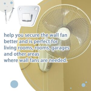 LUTQ 2-Set Wall Fan Mounting Bracket, Heavy Duty Wall Mounting Fan Bracket, Solid Steel Fan Wall Mount Bracket with Fastening Screws, Oscillation Fans Hidden Holder Bracket