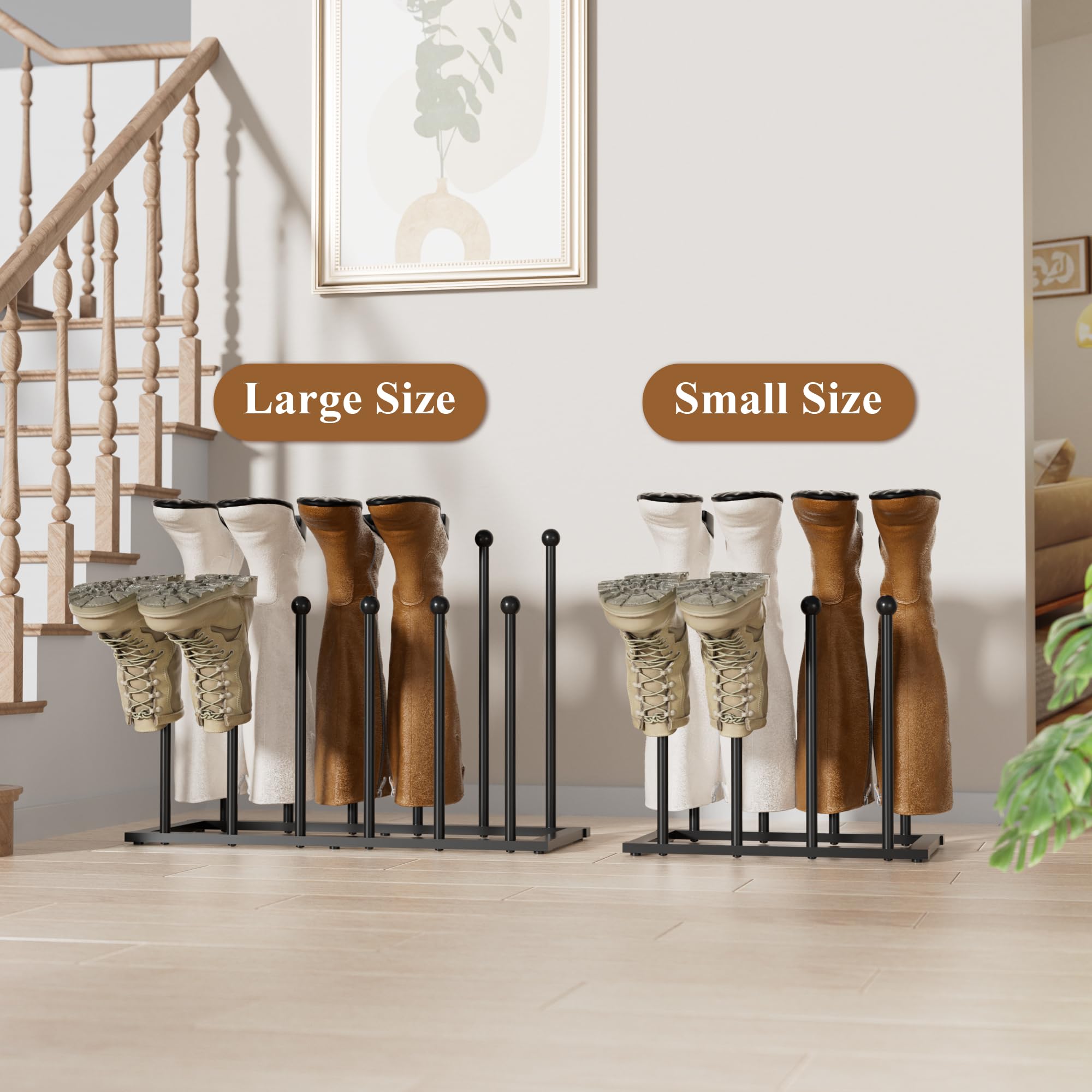 Free Standing Shoe Racks for Boots - Boot Rack for 6 Pairs, Boot Storage, Shoe Organizer for Closet, Entryway, Garage, Porch, Bedroom, Patio Outdoor and Hallway, Boot Holders to Keep Them Straight