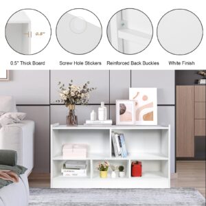 PACHIRA E-Commerce Toy Storage Cabinet for Kids Room White, 5-Section Toy Storage Organizer Open Kids Bookshelf for Playroom, Living Room, Bedroom, Classroom