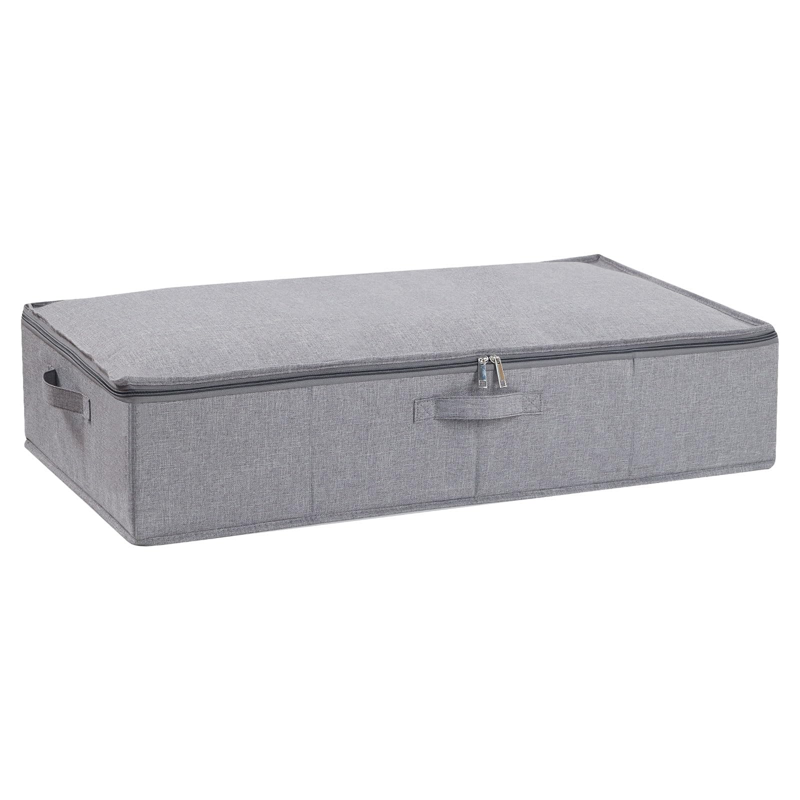 YheenLf Under Bed Storage Containers Organizers, Underbed Clothes Storage Bins with Reinforced Handles for Blanket, Sheets, Pillows, Towels, Room, Grey, 1 Pack, 23.6" L x 11.8" W x 5.9" H