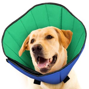 tarovvoo soft dog cone, soft cone for dogs after surgery for large medium small dogs, comy dog cone alternative, adjustable dog recovery collars to stop licking (blue, medium)