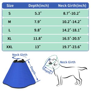 Tarovvoo Soft Dog Cone, Soft Cone for Dogs After Surgery for Large Medium Small Dogs, Comy Dog Cone Alternative, Adjustable Dog Recovery Collars to Stop Licking (Blue, Medium)