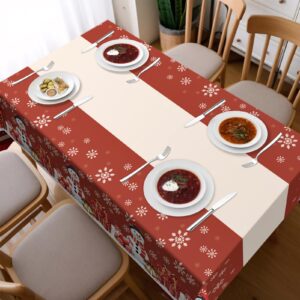 Christmas Tablecloth, 3 Pack Disposable Plastic Tablecloth 54" x 108" Christmas Party Supplies,Christmas Table Cloth Plastic Table Cover, Christmas Decorations Party for Indoor or Outside,Home,Dinner