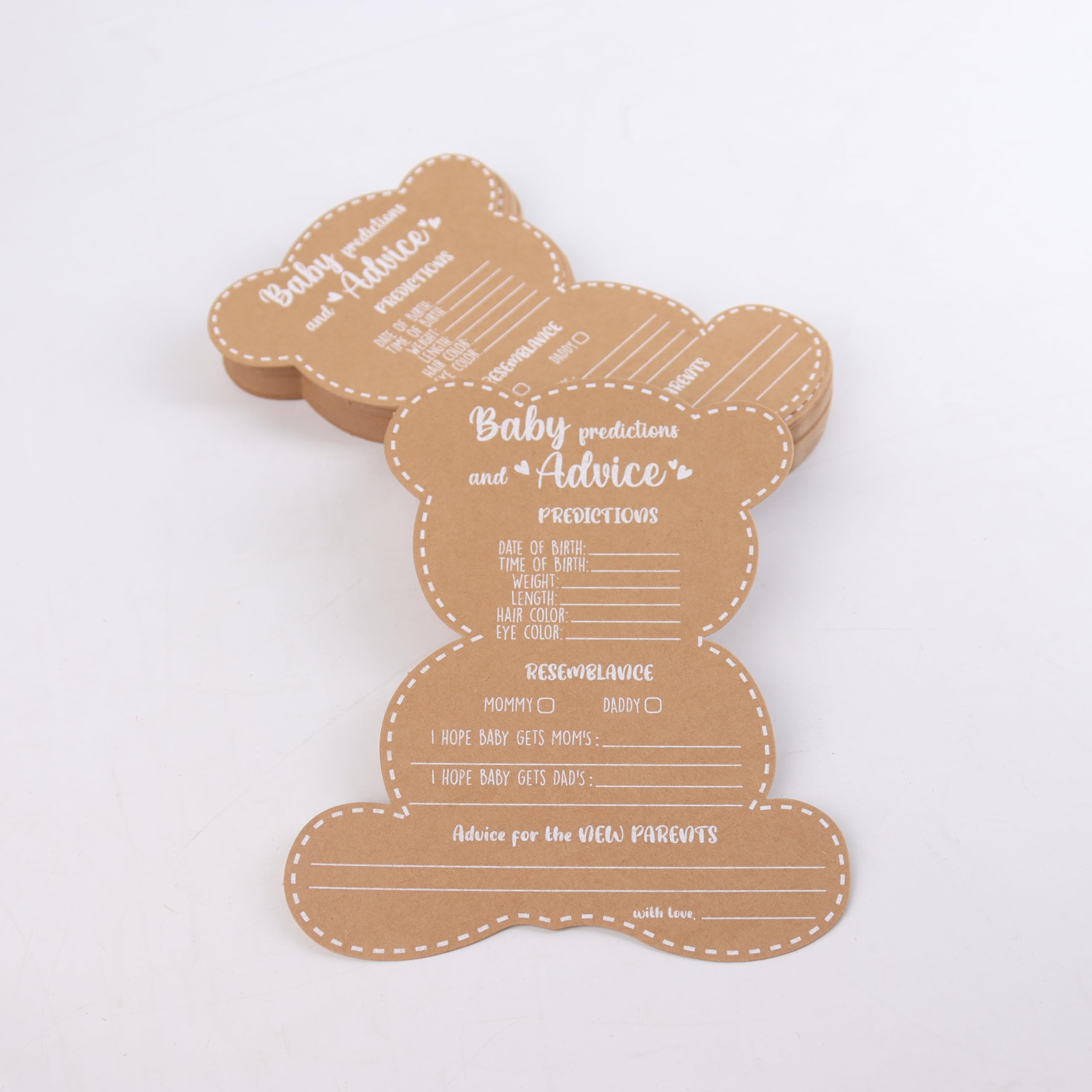 Baby Shower Games - Boy or Girl - We Can Bearly Wait Teddy Bear Baby Shower Advice Cards for Parents to Be - Set of 50 - Woodland Baby Shower Games (Teddy Bear)