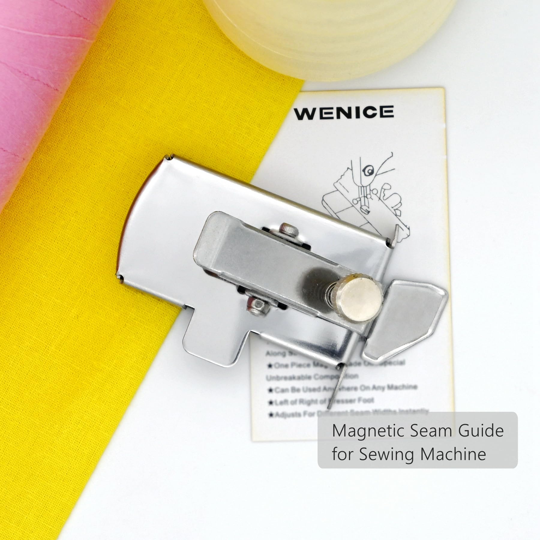 Sewing Magnetic Seam Guide for Sewing Machine,WENICE 1 Pieces Sewing Machine Accessories of Guide Sewing Foot