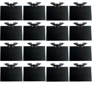 halloween bat place cards black blank place cards table tent cards food tent labels, seating place cards for halloween party wedding anniversary table decor, 25pcs