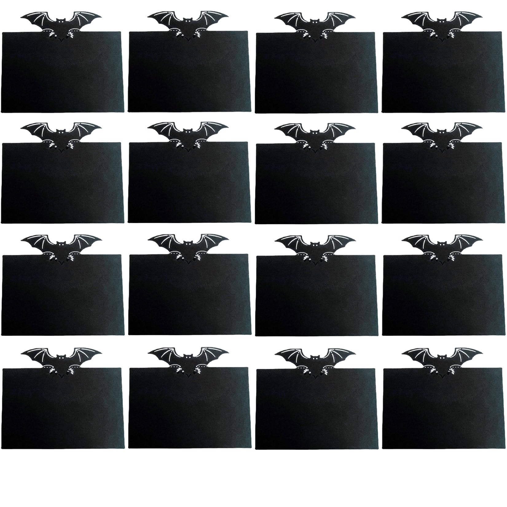 Halloween Bat Place Cards Black Blank Place Cards Table Tent Cards Food Tent Labels, Seating Place Cards for Halloween Party Wedding Anniversary Table Decor, 25pcs