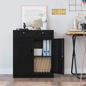 BESFUR Metal Storage Cabinet with Drawers, Locking Storage Cabinets for Office/Home