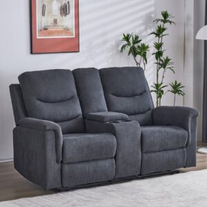 consofa reclining loveseat, reclining loveseat with console, rv recliner loveseat sofa wall hugger reclining loveseat, double recliner loveseat with side pockets & cup holders for living room