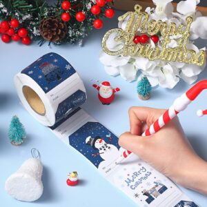 Pasimy 300 Pcs Christmas Gift Stickers Self Adhesive Christmas Gift Tag Christmas Label Sticker Snowman Xmas Tree Deer Name Sticker for Xmas Winter Holiday Party Supplies (2024 Version)