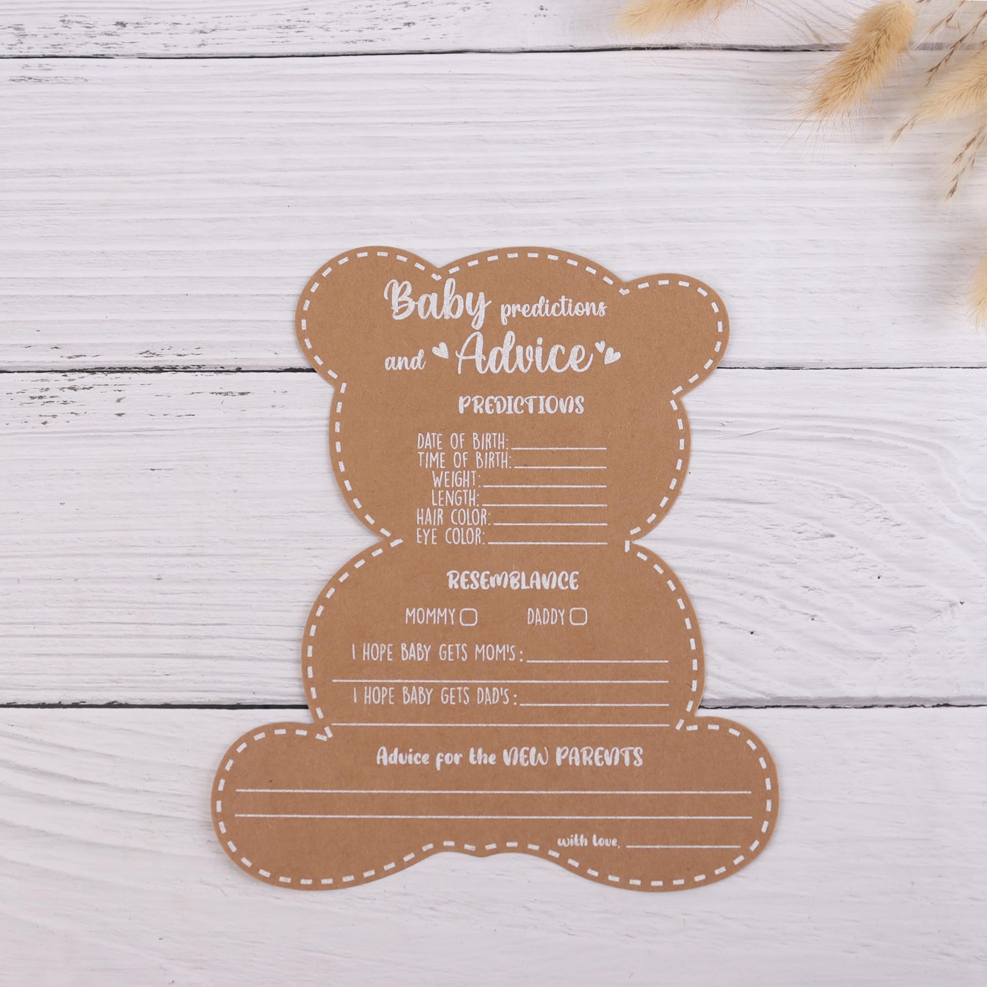 Baby Shower Games - Boy or Girl - We Can Bearly Wait Teddy Bear Baby Shower Advice Cards for Parents to Be - Set of 50 - Woodland Baby Shower Games (Teddy Bear)