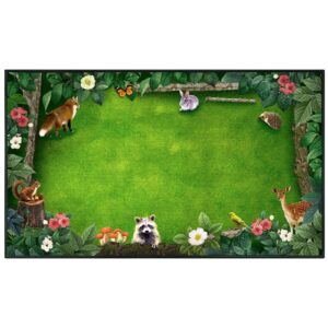 abcarpet kids classroom rug with forest and animals large area rug for kids room, 13' x 7'5'' play mat for children's playroom or bedroom, non-slip and soft education kid's play carpet