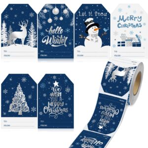 pasimy 300 pcs christmas gift stickers self adhesive christmas gift tag christmas label sticker snowman xmas tree deer name sticker for xmas winter holiday party supplies (2024 version)