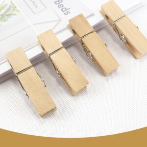 Clothes Pins, Sturdy and Heavy Duty Natural Wood Clips Wooden Clothespins for Hanging Clothes Photo Pictures Crafts Small Classroom Decorative Peg, 30 PCS