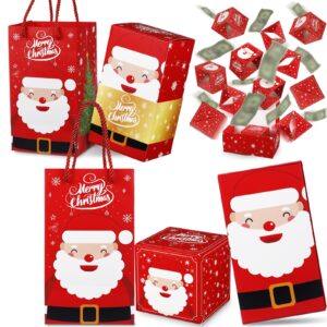 kosiz 2 sets christmas exploding gift box exploding pop gift box for money pop gift box explosion money gift boxes for cash birthday xmas relatives friends women men kids gift(santa claus)