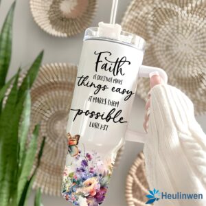 Christian Gifts for Women Tumbler 40Oz With Handle & Straw - Faith Gifts Christian Tumblers Bible Gifts - Encouragement Inspirational Gifts for Women - Religious Birthday, Christmas Gifts for Friends