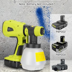 Paint Sprayer for Ryobi 18V One+ Battery, 200W Cordless Paint Sprayer HVLP Paint Gun Sprayer Gun with Brushless Motor, 4 Copper Nozzles for DIY Fence Chairs Painting(Battery not Included)