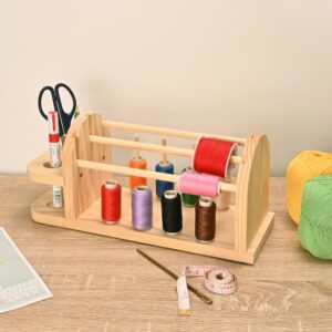 Sparkle Race Wooden Crochet Yarn Holder Sewing Thread Organizer, Yarn Storage for Crochet Yarn Ball Knitting & Crochet Supplies, Spool Thread Holder Ribbon Holder Organizer Rack for Sewing Accessories