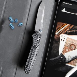 1x Deep Carry Pocket Clips Stainless Steel Attachments +Titanium Screws Pivot Set + Thumb Studs Screw Set for Benchmade 535 Knife,Blue Make Your Knife Turn All Over Blue