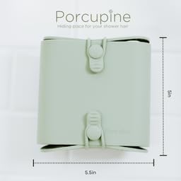 Porcupine Shower Wall Hair Catcher, Modern Silicone Design Collects & Conceals Wet Hair in Bathroom, Prevents Clogged Drains, Reusable, Removable, Easy to Clean, Heavy Duty Hanger Included (Cool Gray)