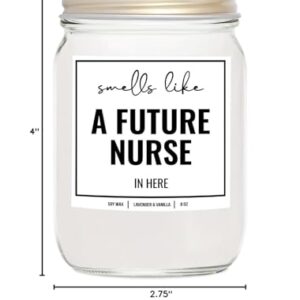 YouNique Designs Nursing Candle 8 oz - Nursing School Gifts for Nursing Student Gifts for Women, Men, Future Nurse Gifts, Nursing School Graduation Gifts, Student Nurse Gifts (Lavender & Vanilla)