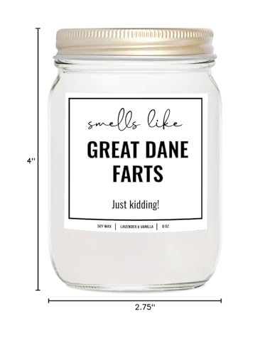 YouNique Designs Smells Like Great Dane Farts Candle 8 oz - Great Dane Gifts for Great Dane Lovers - Great Dane Gifts for Owners Dog Farts Candle - Funny Great Dane Mom Gifts (Lavender & Vanilla)