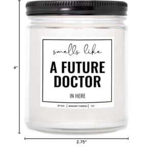 YouNique Designs Future Doctor Gifts Candle 9 oz - Med Student Gift, Medical Student Gifts & Medical School Graduation Gifts - Future Doctor Gifts for Medical Students (Mahogany Teakwood)