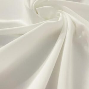 Stretch Crepe Fabric - Versatile Polyester Cloth by The Yard with 2-Way Stretch - Ideal for Dresses, Gowns, Pants, Drapes, and Backdrops - 1 Yard (Off-White)