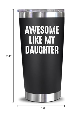 NewEleven Christmas Gifts For Dad - Cool Dad Gifts From Daughter - Unique Birthday Present Ideas For Dad, Father, Husband, Bonus Dad, Step Dad, New Dad From Daughter, Daughter In Law - 20 Oz Tumbler