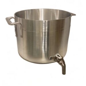 10 Qt Aluminum Stock Pot with Spigot Spout: Heavy-Duty 2.5 Gallons Kettle with Faucet Drain Valve Tap