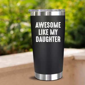 NewEleven Christmas Gifts For Dad - Cool Dad Gifts From Daughter - Unique Birthday Present Ideas For Dad, Father, Husband, Bonus Dad, Step Dad, New Dad From Daughter, Daughter In Law - 20 Oz Tumbler