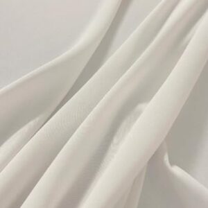 Stretch Crepe Fabric - Versatile Polyester Cloth by The Yard with 2-Way Stretch - Ideal for Dresses, Gowns, Pants, Drapes, and Backdrops - 1 Yard (Off-White)