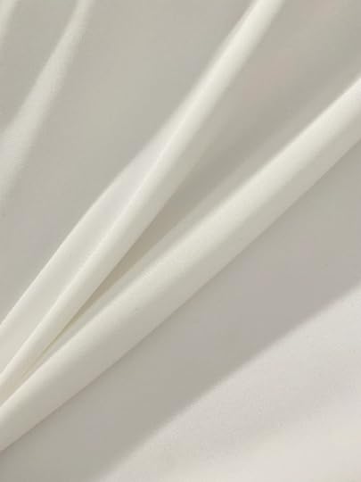 Stretch Crepe Fabric - Versatile Polyester Cloth by The Yard with 2-Way Stretch - Ideal for Dresses, Gowns, Pants, Drapes, and Backdrops - 1 Yard (Off-White)