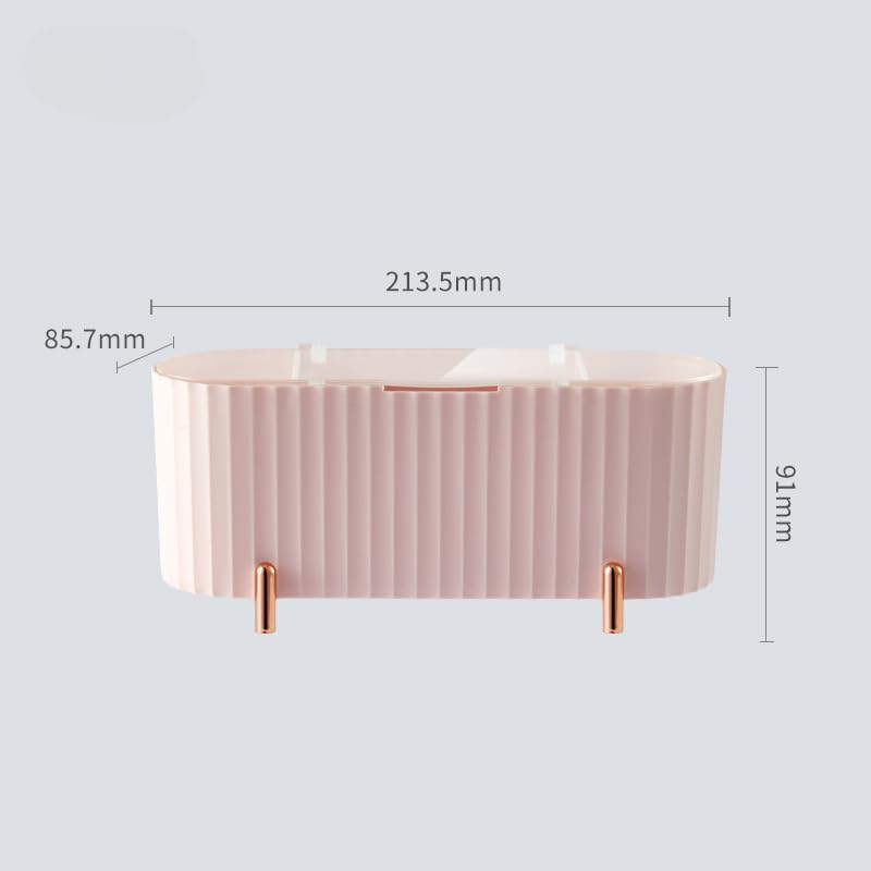 ZHSteveG Qtip Cotton Pad Holder Dispenser Clear Lid Qtip Dispenser Cotton Rounds for Bathroom Countertop Apothecary Box Clear Acrylic Organizer for Cotton Ball Cotton Swab Q-tips (Pink)