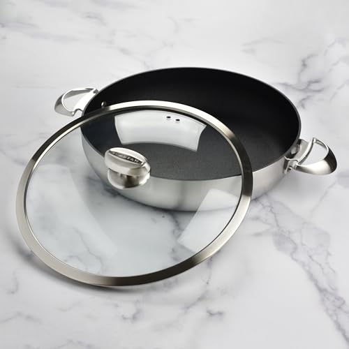 Scanpan CX+ 12.5" Braiser - 5.5-quart - Stratanium Plus Nonstick Chef's Pan - 5-ply Stainless Steel