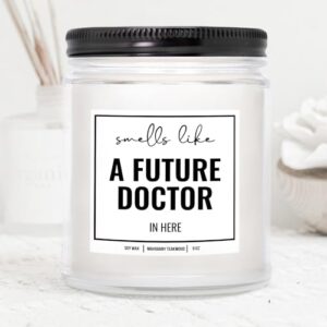 YouNique Designs Future Doctor Gifts Candle 9 oz - Med Student Gift, Medical Student Gifts & Medical School Graduation Gifts - Future Doctor Gifts for Medical Students (Mahogany Teakwood)