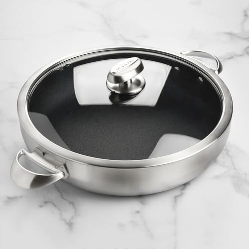 Scanpan CX+ 12.5" Braiser - 5.5-quart - Stratanium Plus Nonstick Chef's Pan - 5-ply Stainless Steel