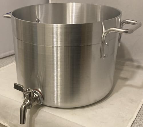 10 Qt Aluminum Stock Pot with Spigot Spout: Heavy-Duty 2.5 Gallons Kettle with Faucet Drain Valve Tap