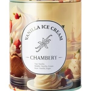 CHAMBERY Vanilla Bean Candle | Sundae Desert Artistry in Tin | Soy Wax with Lead-Free Cotton Wick | 55-Hour Burn | Timeless Aroma for All Seasons