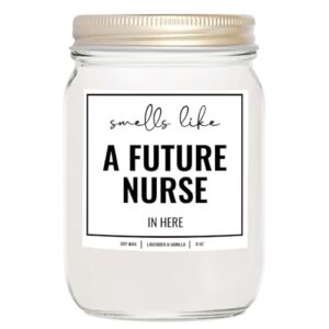 younique designs nursing candle 8 oz - nursing school gifts for nursing student gifts for women, men, future nurse gifts, nursing school graduation gifts, student nurse gifts (lavender & vanilla)