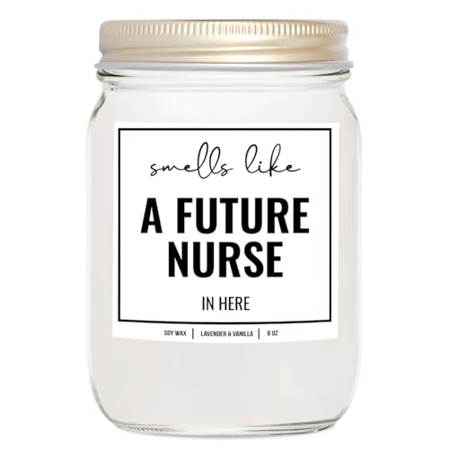 YouNique Designs Nursing Candle 8 oz - Nursing School Gifts for Nursing Student Gifts for Women, Men, Future Nurse Gifts, Nursing School Graduation Gifts, Student Nurse Gifts (Lavender & Vanilla)