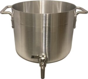 10 qt aluminum stock pot with spigot spout: heavy-duty 2.5 gallons kettle with faucet drain valve tap