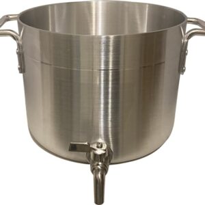 10 Qt Aluminum Stock Pot with Spigot Spout: Heavy-Duty 2.5 Gallons Kettle with Faucet Drain Valve Tap