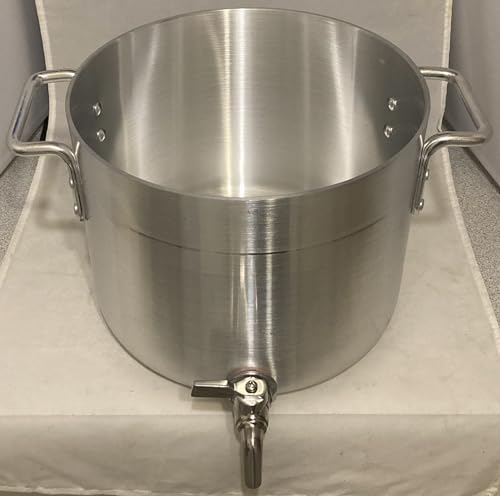 10 Qt Aluminum Stock Pot with Spigot Spout: Heavy-Duty 2.5 Gallons Kettle with Faucet Drain Valve Tap